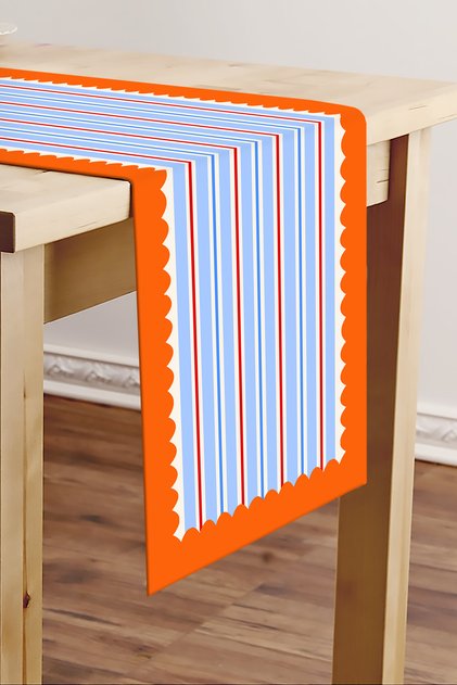 Damalı, Marin, Deniz, Çizgili, Desenli, Renkli, 40x140 Runner