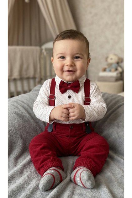 Erkek Bebek ve Çocuk Desenli Zıbın Gömlek Pantolon Salopet Takım 🌹