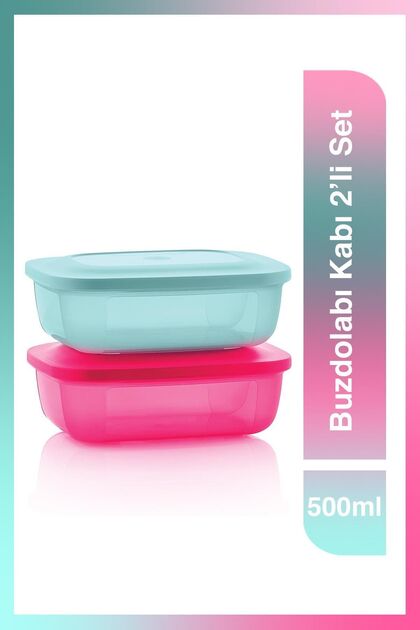 Buzdolabı Kabı 2'li Set 500 Ml Pembe-mavi