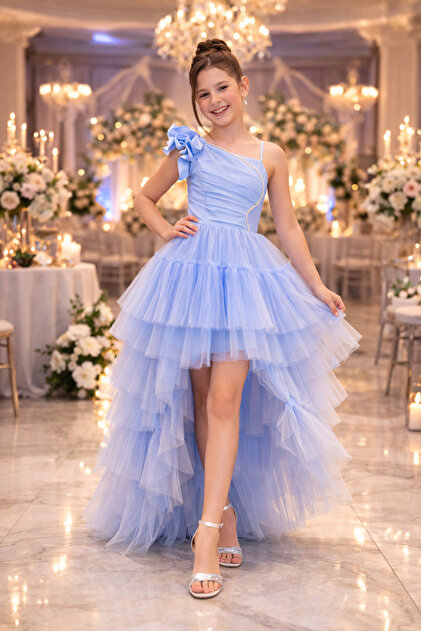 sachin and babi light blue dress Mekafashion One Shoulder Tail Detail Design Black Evening Dress- Trendyol