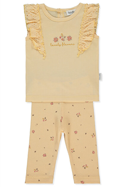 Raporlu Interlock Tights 2-Piece Set (Lovely Flowers) Yellow