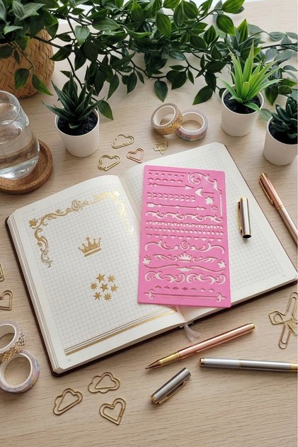 Riglă pentru șablon de decorare Bullet Journal