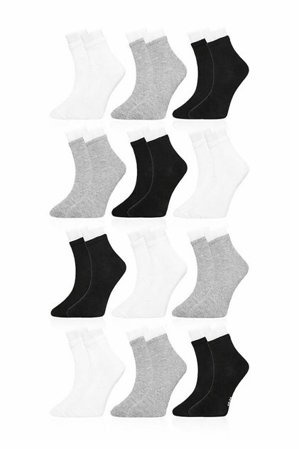 12-Pack Men's Cotton High-Quality Soft Low-Cut Ankle Socks