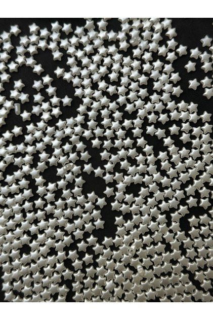 200 Adet 6 mm Beyaz Sedefli Yıldız Akrilik Boncuk – Plastik Takı & Bileklik Aksesuarı