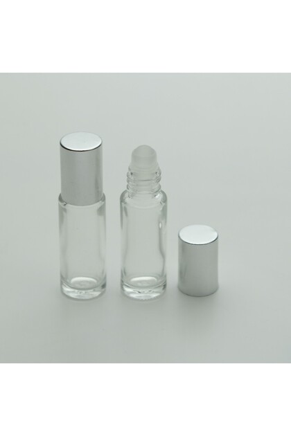Boş Parfüm Şişesi 5 ml (10 ADET) Roll-on Gri Kapaklı Boş Şişe