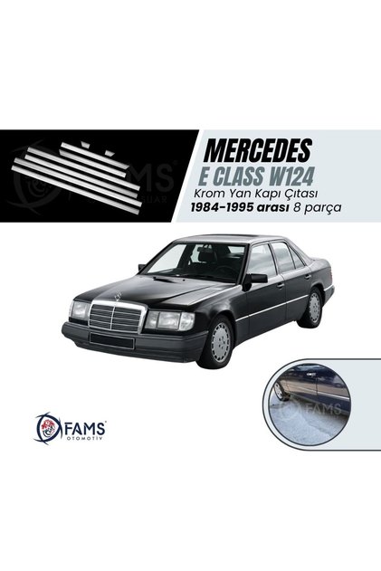 Mercedes Benz E Klasse W124 Krom Yan Kapı Çıtası 8 Prç, 1984-1995 Arası Paslanmaz Çelik Uyumlu