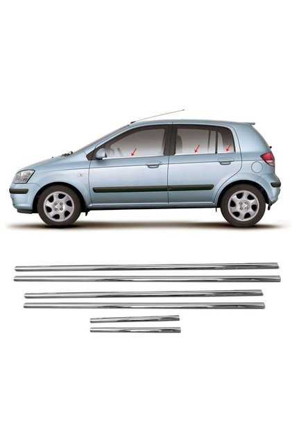 Hyundai Getz Krom Cam Çıtası 2002-2011 6prç