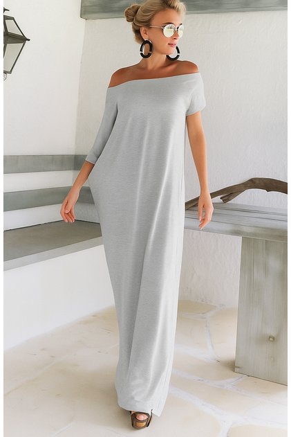 Women's Off-Shoulder Relaxed Fit Comfortable Summer Maxi Dress – K11 241