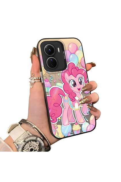 Vivo Y16/Y02S/Y56 Compatible Hard Acrylic Back Silicone Edge Lens Protection Case Stylish Print Patterns