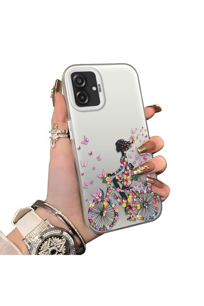 Samsung Galaxy A07 4g Compatible Hard Acrylic Back Silicone Edge Lens Protection Case Stylish Print Patterns