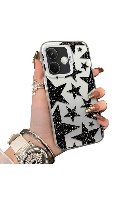 Oppo A5 Pro 4G/5G Compatible Hard Acrylic Back Silicone Edge Lens Protection Case Star Patterns