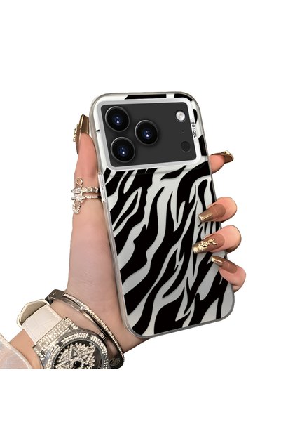 iPhone 17 Pro Max Uyumlu Sert Akrilik Arka Silikon Kenar Lens Koruma Kılıf Wild Kaplan