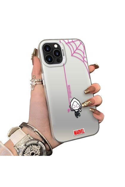 iPhone 13 Pro Max Compatible Hard Acrylic Back Silicone Edge Lens Protection Case Spiderman
