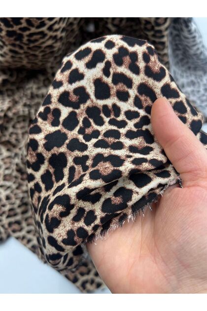 Leopar Desenli Viskon Kumaş, Leopar Tasarımlı Viskon Kumaş | 150 cm ELNV91