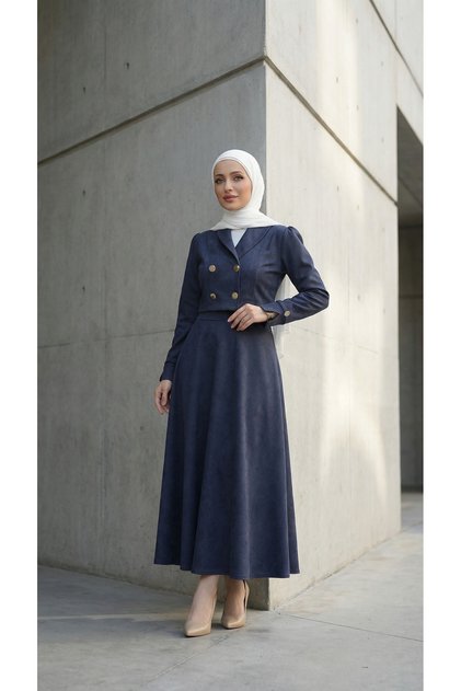Elegant Suede Top & Skirt Set