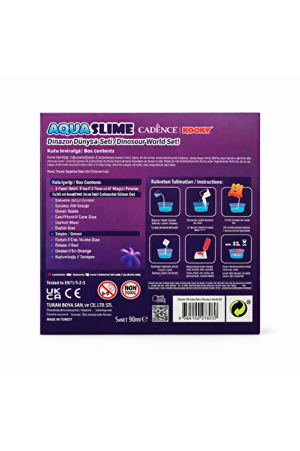 Cadence Aqua Slime Dinazor Dünyası Seti 5X90ML- Kendin Yap Oyuncak