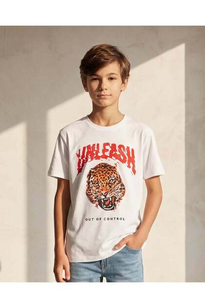 Senior Boys White Printed T-Shirt
