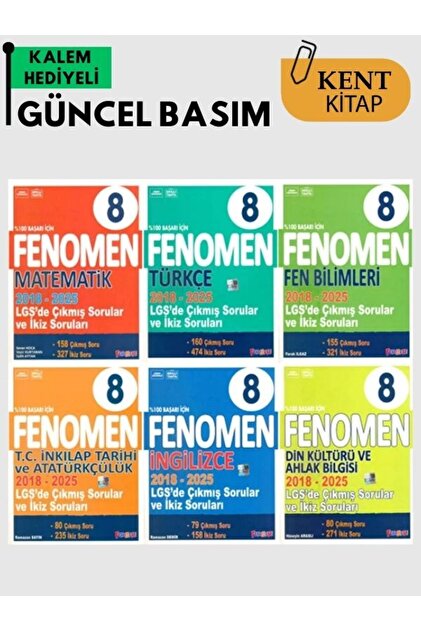Fenomen 6 Kitap Set Çıkmış Sorular Tüm Dersler Yeni Baskı Sınav Hazırlık