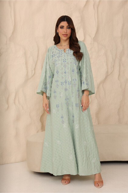 Mint Azure Bloom Jalabiya
