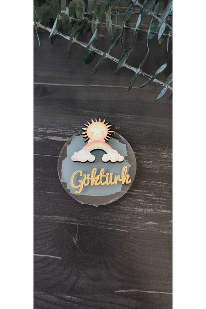 Güneş Bulut Figürlü Pleksi Hediyelik Magnet