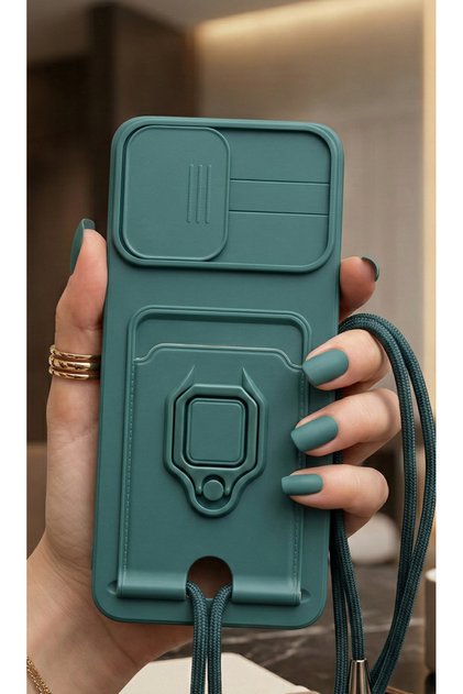 Phone Case with Neck Strap and Ring Stand Compatible with Redmi 12