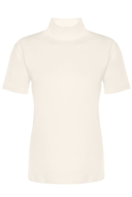 Women's Short Sleeve Cotton Pack Stretch Fabric Cream Turtleneck Undershirt 3257