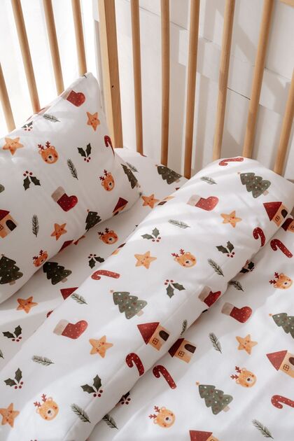 Baby Crib, Park Bed (70X120 cm) Duvet Cover & Bed Sheet Sets, Cotton Satin - Santa