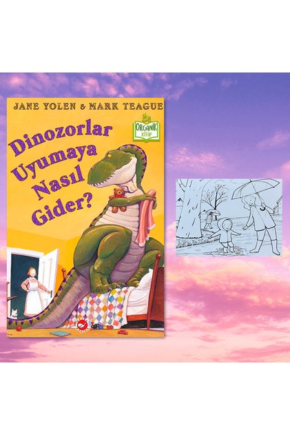 How Do Dinosaurs Go to Sleep? / Organic Book / Hardcover / Postcard Painting Gift