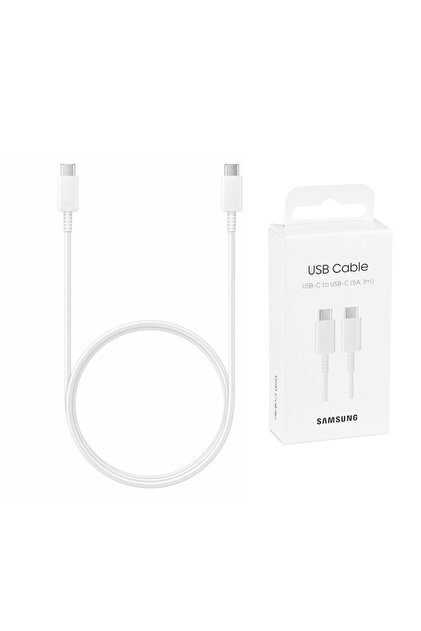 USB-C to Type-C Super Fast Charging Data Cable 5A, 1m - (EP-DN975BWEGWW) - White (Blister Packaging)
