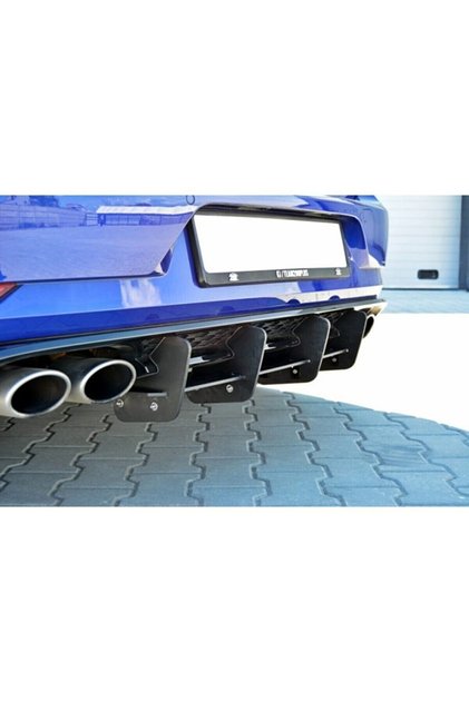 Golf 7,5 R Tampon Uyumlu Difüzör Flap Splitter 2017-2019 arası Parlak Siyah