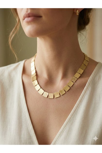 3S Square Plate Steel Necklace