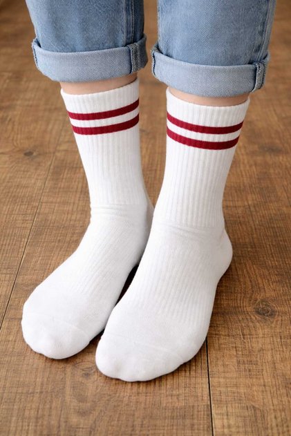 Sports Socks White 3 Pairs Stitch-Free Towel Sole