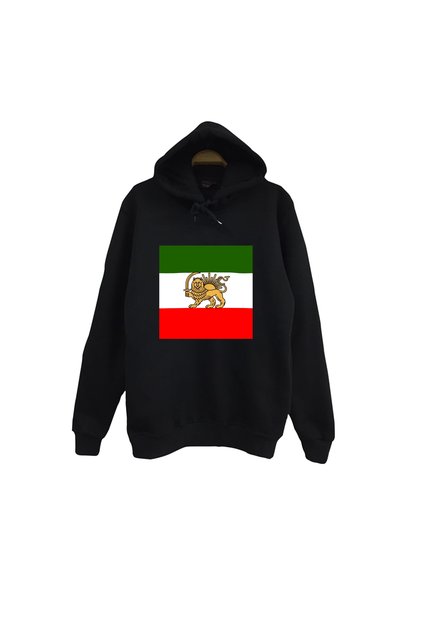 Iran History Revolution Resistance Prince Flag Persian B Printed Unisex %100 P Cotton Black K Hooded Sweatshirt