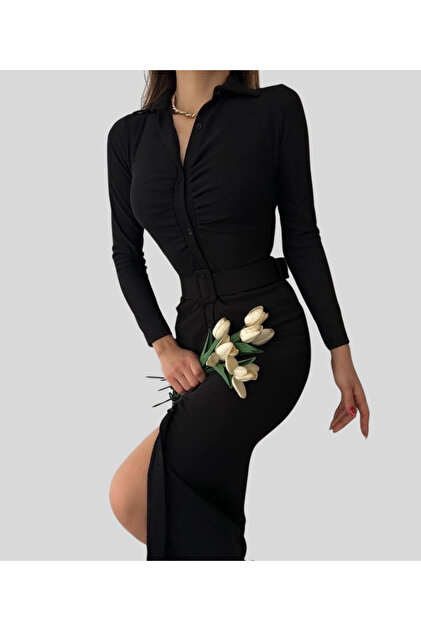 slim fit dress slacks Cleo Black Bodycon Midi Dress With Mesh Sleeves – Club L London