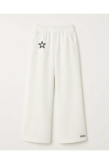 Stars Printed Wide Leg Sweatpants for Girls