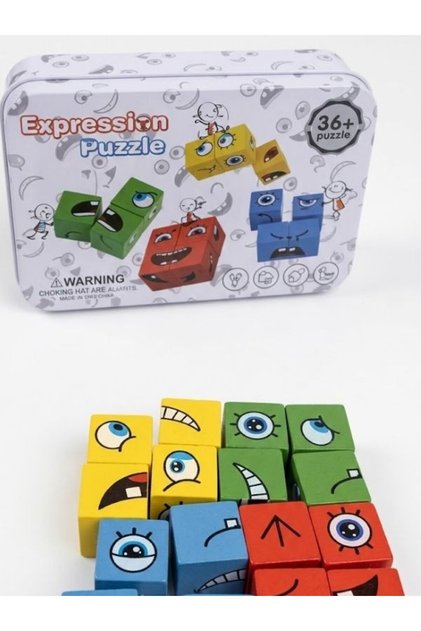 Ahşap 4 Kişilik Yüz İfade Oyunu – Magic Cube Eğlenceli Masa Oyunu max. 4 kişi