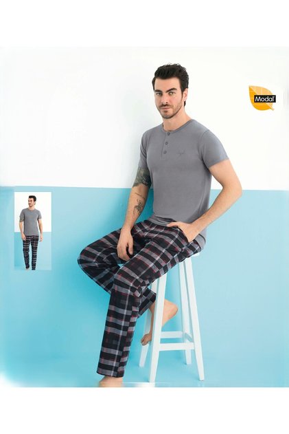 Men's Modal Piece Short Sleeve Pajama Set