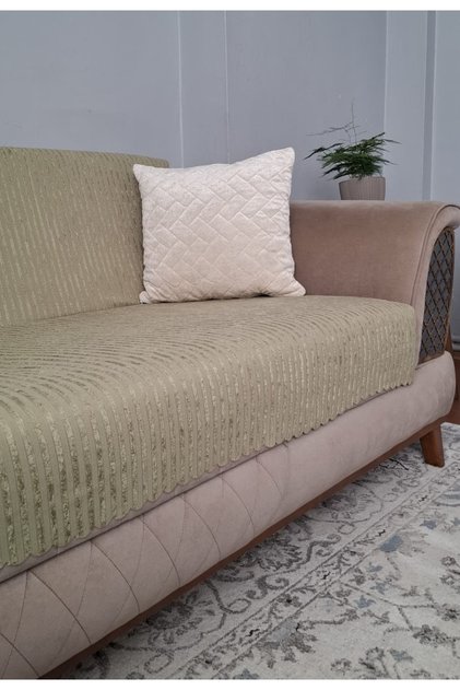 Bamboo Corded Fabric Velvet Non-Slip Sofa Cover 170X210Cm Soft Sofa Bed Cover with Sponge, Pack of Non-Slip Sole