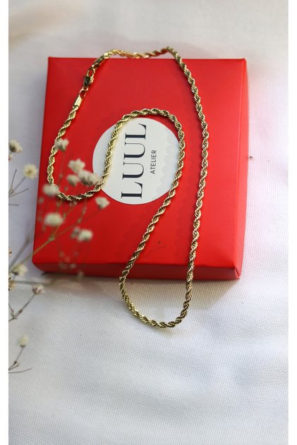 XUPİNG İnce İkili Burma 14K Gold Çelik Kolye