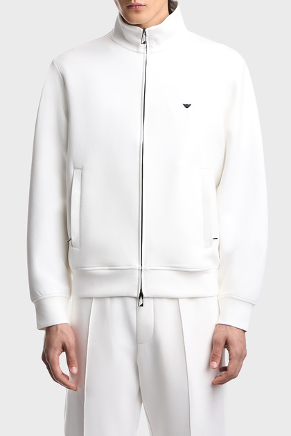 Cotton Lu Regular Fit Logo Mock Neck Zipper Sweat Men's Sweat Em004536 Af10013 U000