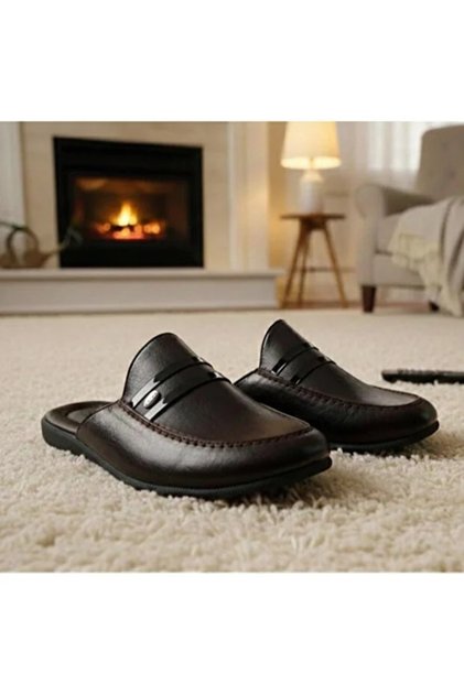 Men's Most Preferred Groom's Package Exclusive Confort Sole Dowry and Home Slippers Black 575