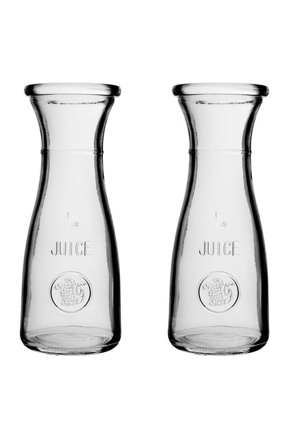 Carafă de apă din sticlă, ulcior de sticlă 250 ml, băuturi cu limonadă, set de 2