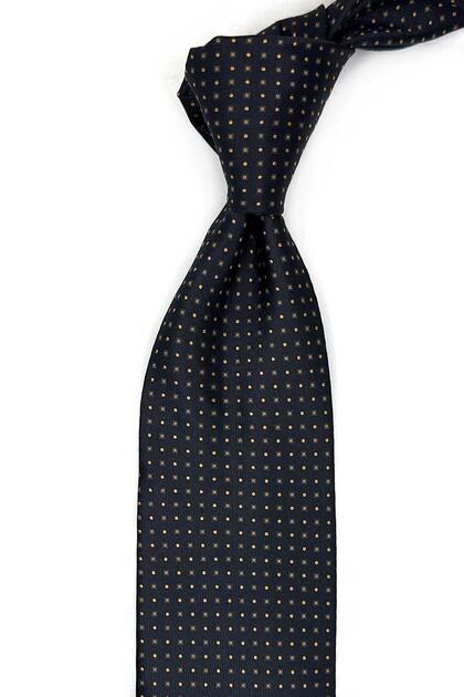 Black Dot Pattern Classic Tie with Handkerchief Kk13423