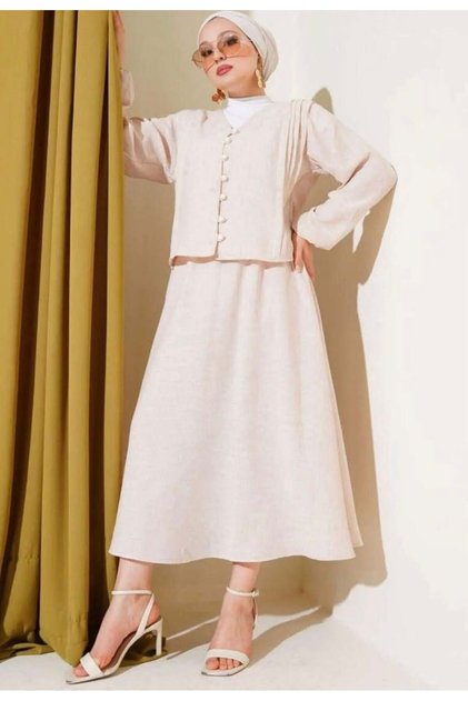 Women's Birit Buttoned Suit Beige