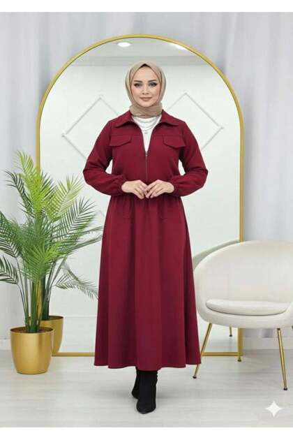 Women's Elastic Waist Double Set Burgundy