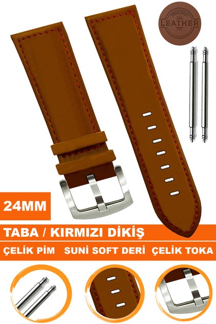 حزام ساعة ناعم جلد مم متوافق مع ساعات 24mm AL11SOFT24MM