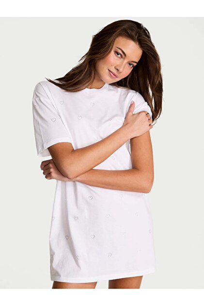 %100 Pamuklu Oversize Uyku Tişörtü