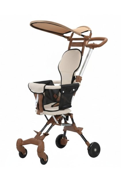 Foldable Baby Stroller with Canopy – Lightweight Push Ride-On with 360° Wheels