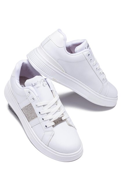 Kadın Taş Detaylı Yüksek Taban Günlük Ayakkabı Sneaker
