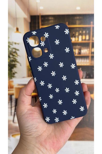 Oppo A6 Pro Compatible Mini Daisy Patterned Silicone Shock-Absorbing Classic Protected Rubber Case